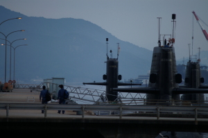 今朝の潜水艦桟橋