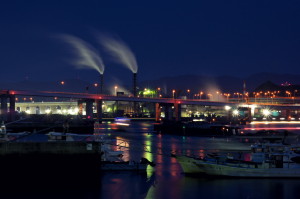 真夜中の広島大橋
